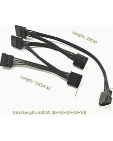 Resim Hype Store 4355 Molex Ide 4 Pin To 5 Port Sata Power HDD Güç Çoklayıcı Kablosu 