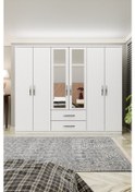 Resim Metalia Gm 033 Delüx 6 Kapılı 2 Çekmeceli Aynalı Gardrop Dolap 