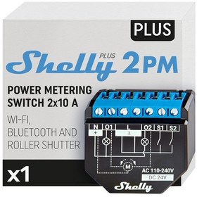 Resim Shelly Plus 2pm Wi-fi Ve Bluetooth 2 Kanallı Akıllı Röle Anahta 