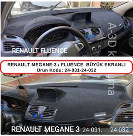 Resim RENAULT MEGANE 3 / FLUENCE BÜYÜK EKRANLI TORPİDO KORUMASI / HALISI / ÖRTÜSÜ 