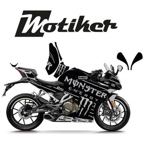 Resim Cfmoto 250sr Monster Siyah Gri Tasarım Sticker Etiket Modeli 