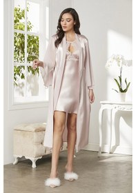 Resim Pierre Cardin Saten Dantelli Gecelik Ve Sabahlık Takımı - 4375 001 