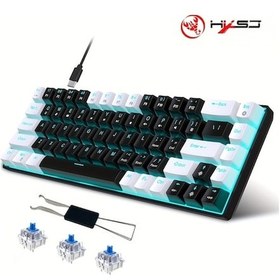 Resim Yingfu Hxsj Buz Mavisi 68 Tuşlu Usb-c Mekanik Klavye - Hızlı Ve Dikkat Çekici 