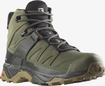 Resim X Ultra 4 Mid Gore-Tex Su Geçirmez Haki Erkek Outdoor Bot Salomon