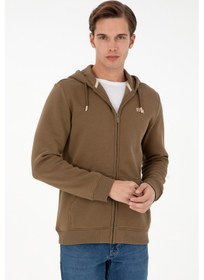 Resim U.S. Polo Assn. Erkek Haki Şardonlu Örme Hırka 50293146-VR027 