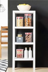 Resim NATURAWİN Ombeg 4 Katlı Modüler Raf Banyo Düzenleyici Mutfak Balkon Salon Bahçe Organizeri Beyaz 