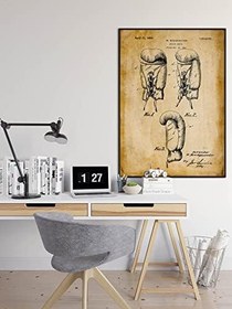 Resim Pegziz pgzzNM1553 Dekoratif Sanatsal Boks Eldiveni Patent Posteri 60x90cm. 