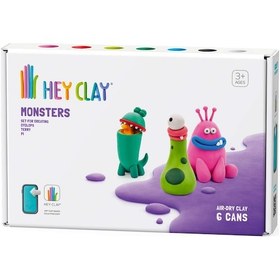 Resim Hey Clay Hava İle Kuruyan Kil 6'lı Kutu - Monsters Cyclops, Terry, Pi 