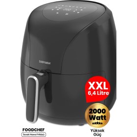 Resim Goldmaster Foodchef 2000 Watt Yüksek Güç 6,4 Litre Geniş Xxl Dokunmatik Airfryer Yağsız Sıcak Hava Fritözü • 2000W Performans 