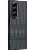 Resim Galaxy Z Fold 7 Uyumlu Kılıf M-safe Şarj Özellikli Karbon Fiber Benks Aurora Armorair Kevlar Yeşil 