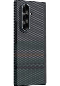 Resim Galaxy Z Fold 7 Uyumlu Kılıf M-safe Şarj Özellikli Karbon Fiber Benks Aurora Armorair Kevlar Yeşil 