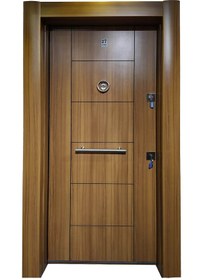 Resim Çelik Kapı Modelleri Ahşap Kaplama Düz Model Daire Kapısı Sol 28 