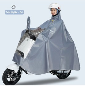 Resim Elektrikli Scooter Ve Motosiklet İçin Kadın Erkek Tek/çift Kişilik Uzun Yağmurluk Parka, Fırtına Geçirmez Sürüş Ponçosu Açık Mavi 