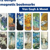Resim Sanatsal Manyetik Ayraçlar: Van Gogh ve Monet'in Dünyaca Ünlü Tablolarını İçeren 6/12 Adet - Okul, Ofis ve Sanatseverler İçin İdeal - Kağıttan Yapılmış 