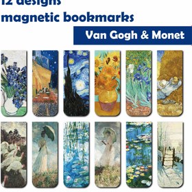 Resim Sanatsal Manyetik Ayraçlar: Van Gogh ve Monet'in Dünyaca Ünlü Tablolarını İçeren 6/12 Adet - Okul, Ofis ve Sanatseverler İçin İdeal - Kağıttan Yapılmış 