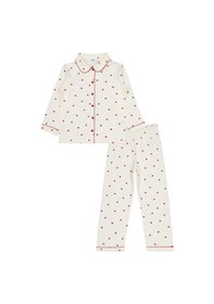 Resim Civil Girls Kız Çocuk Kalpli 10-13 Yaş Pijama Takımı - Ekru 