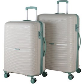 Resim V379 Aura Y.üretim Pp Valiz 65 Cm + 75 Cm Kemik/suyeşili Set S24sy1000100-set 10730 Kemik/suyeşili 