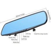 Resim Turcoshop11 Siyah Araç Kamerası 4.5 İnç Geniş Açı Gece Görüşü 1080p Ön 720p Arka Çift Lens Park Kaydı 