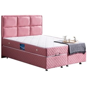 Resim Setaymobilya Baza, Grand Çift Kişilik Pembe Baza + Başlık + Orthosoft Yatak 