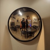 Resim Siyah Sanat Dekosu Yuvarlak Kavisli Ayna - Pili Olmayan Duvar Aksesuarı, Akrilik Plastik Çerçeve, Kırılmaz ve Şık Minimalist Tasarım, Oturma Odası ve Yatak Odası Dekoru, Ayna Duvar Dekoru, Çağdaş Ev Aksesuarı 