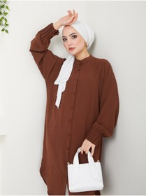 Resim VOLT CLOTHİNG Kadın Ayrobin Nervürlü Maxi Boy Tunik 