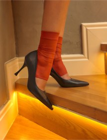 Resim Cabani Kadın Hakiki Deri Siyah İnce Topuklu Stiletto 