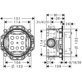 Resim Hansgrohe İbox Universal Ankastre İç Set 01800180 