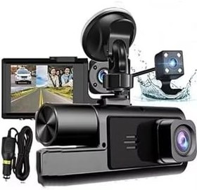 Resim gaman Siyah 1080p Araç Içi 3 Kameralı Ekranlı Gece Görüşlü, G-sensör Geri Görüş Kamera - Iç Görüş 