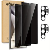 Resim Samsung Galaxy S24 Ultra Gizlilik Ekran Koruyucu: 2+2 Paket, Temperli Cam, Kamera Lens Koruması, Yüksek Şeffaflık, Darbeye Dayanıklı, Çizilmez, 0,01 Saniyede Hızlı Kilit Açma 