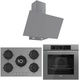 Resim Ferre Rs Serisi Gri 5 Gözlü Ankastre Set ( QBL62CPR-RS038-D079 ) 