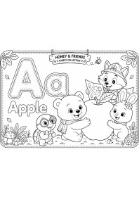 Resim Honey & Friends Alphabet Coloring Pages A-Z Ingilizce Alfabe Boyama Aktivite Kitabı 