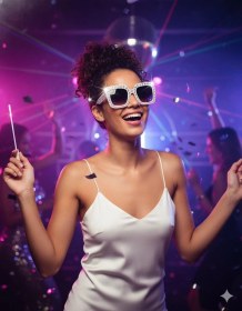 Resim Parti Gözlük Çerçevesi Taşlı Beyaz Kare Lüks Parti Aksesuarı Diğer 