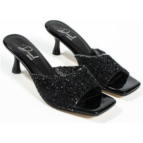 Resim Valencia İnci Detay Topuklu Terlik Siyah 