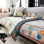 Resim Ağaç Nakışlı ve Aktif Baskılı Boho Kalın Şenil Kumaş Koltuk Kılıfı - Evcil Hayvan Dostu Kaymaz Koltuk Koruyucu, Kolay Temizlenen Tek Parça Tasarım Koltuk, Koltuk, 3 Kişilik, 4 Kişilik ve Bölümlü Koltuklar İçin Dayanıklı Mobilya Koruma Pedleri - Tüm Mevsimler İçin İdeal Ev, Ofis ve Oturma Odası Dekoru. 