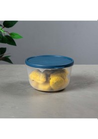 Resim Yuvarlak Saklama Kabı Kapaklı Şeffaf, Bpa Sız, Sızdırmaz Gri 