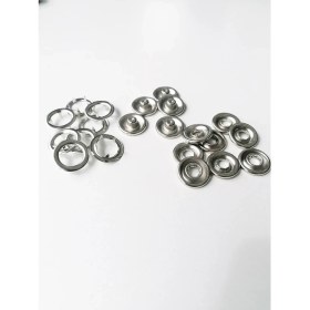 Resim Klinkshop Klikıt 10,5 mm Bebe Çıtçıt,bebek Giysi, Gömlek, Triko, Esnek ve Ince Kumaşlar Için Malzeme Paketi 50 Adet Ortası Delik Tırnaklı Klikıt Çıtçıt - Gümüş Renk (nikel free) 