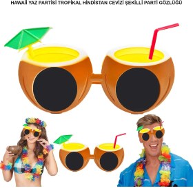 Resim MCM Group Hindistan Cevizi Tropikal Hawaii Yaza Merhaba Parti Gözlüğü 
