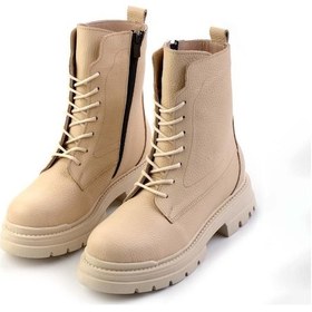 Resim Bej Hakiki Deri Kadın Bot & Bootie K02028600603 Bej 