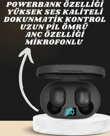 Resim Kanonik Education Dijital Göstergeli Kulaklık ve 7 Kordonlu Akıllı Saat Android ve İOS Uyumlu Uyku Takibi Sesli Görüşm 