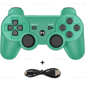Resim Yeşil Destek Bluetooth Kablosuz Gamepad Playstation 3 Joystick Denetleyicisi Ps3 Controle Aksesuarları Usb Pc Oyun Denetleyicisi 