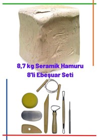 Resim 8,7 Kg Seramik Hamuru Seti, Kil Çamuru 8li Ebeşuar Modelaj, Oyun Hamuru Seti 