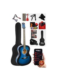 Resim Midex Rg-550bl Pack Kaliteli Kesik Kasa Mavi 40 İnç Akustik Gitar Seti 4/4 Yetişkin 