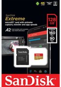 Resim Sandisk Extreme SDSQXA1-128G-GN6MA 128 GB MicroSDXC Hafıza Kartı + Adaptör 