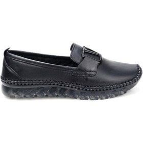 Resim Pisagor Ps-33430 Kadın Ortopedik Günlük Deri Ayakkabı Sıyah 