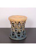 Resim Şölen 40x36 Cm Doğal Kubu Rattan Sehpa & Tabure Mavi 