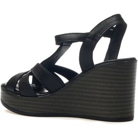 Resim Venüs Kadın Hakiki Deri Dolgu Topuklu Günlük Sandalet 25y 2310814y Z Siyah Siyah 