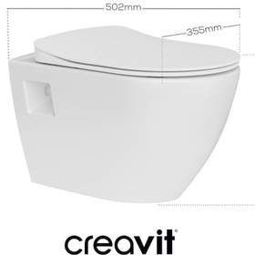 Resim Creavit Terra Thermoplast Yavaş Kapanan Klozet Kapaklı Beyaz Set 