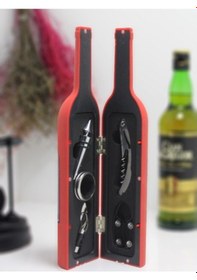 Resim Şişe Tirbuşon Seti Büyük Boy Kırmızı Çok Renkli 