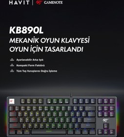 Resim Havit Gamenote Kb890l Rgb Mekanik Türkçe Q Klavye - Anti Ghosting Blue Switch 
