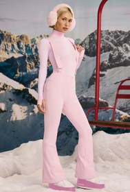 Resim Pastel Pembe Polar Astarlı Kayak Pantolonu - XXS 